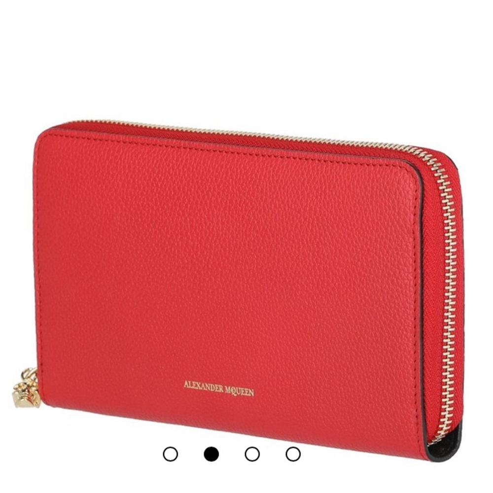 NWT Rare authentic luxury classic Alexander McQueen pebbled leather Wallet